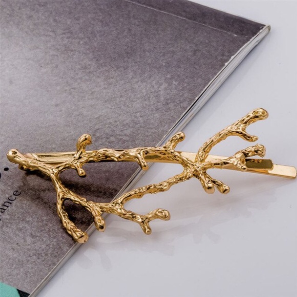 'Enchanted Tree' Golden Branch 2-piece Hair Pin - Picture 4 of 8